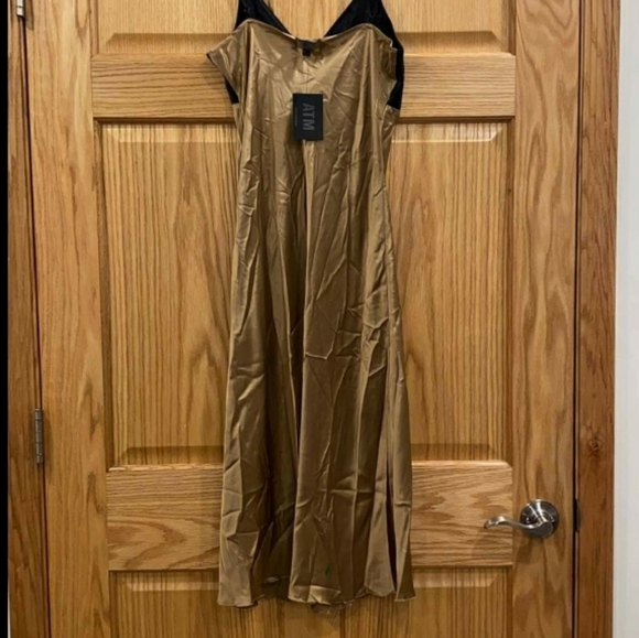 ATM Contrast Detail Silk Satin Slipdress - Picture 7 of 10